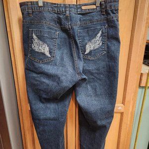 CosJeans  Metallic Embroidered Wing hip pocket Jeans